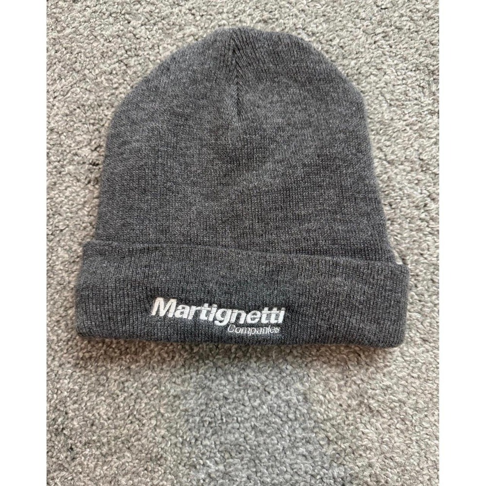 Martignetti Companies Beanie Winter Hat Charcoal Gray Fleece Lined Knit Cap